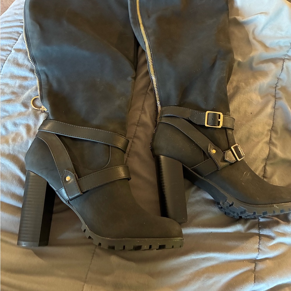 Elegant Black Over the Knee Boots for Women